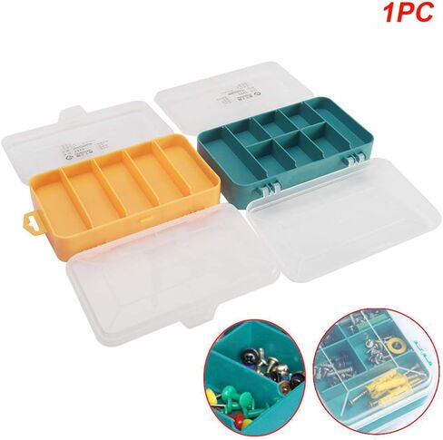 EMVANV Double Side Hardware Storage Organizer,Small Parts Organizer Double Side Tools Box Screw Organizer for Nuts Bolts Screws Nails and Small Hardware(Yellow), 160*92*44mm in Kuwait