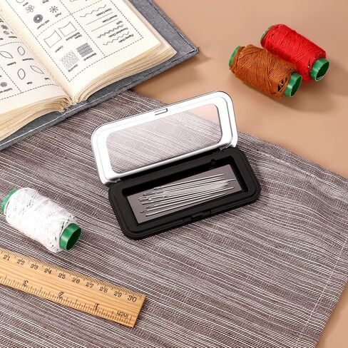 Magnetic Needle Holder Case with Clear Lid, Bobby Pin Storage Box Container Needlepoint Accessories with Snap Closure Needle Point Organizer for Sewing Quilting Embroidery & Craft Supplies (Large) in Saudi Arabia