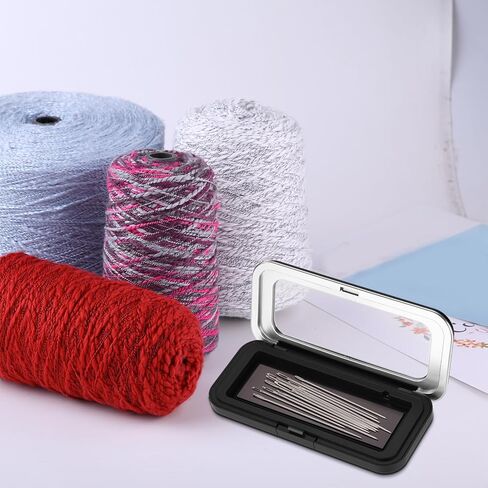 Magnetic Needle Holder Case with Clear Lid, Bobby Pin Storage Box Container Needlepoint Accessories with Snap Closure Needle Point Organizer for Sewing Quilting Embroidery & Craft Supplies (Large) in Saudi Arabia