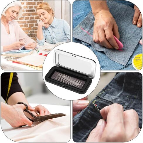 Magnetic Needle Holder Case with Clear Lid, Bobby Pin Storage Box Container Needlepoint Accessories with Snap Closure Needle Point Organizer for Sewing Quilting Embroidery & Craft Supplies (Large) in Saudi Arabia