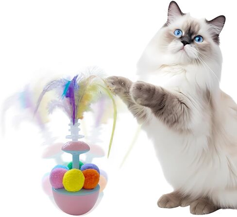 لعبة Wobble Cat - لعبة ريشة ذاتية التصحيح للقطط والقطط، الصخور والتأرجح، لعب ممتع وجذاب - لعبة ريشة تفاعلية لإثراء القطط للقطط للعب بمفردها (تحتوي على النعناع البري) in Saudi Arabia