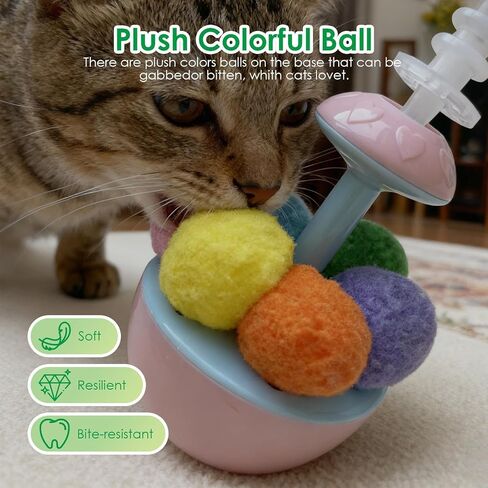 لعبة Wobble Cat - لعبة ريشة ذاتية التصحيح للقطط والقطط، الصخور والتأرجح، لعب ممتع وجذاب - لعبة ريشة تفاعلية لإثراء القطط للقطط للعب بمفردها (تحتوي على النعناع البري) in Saudi Arabia