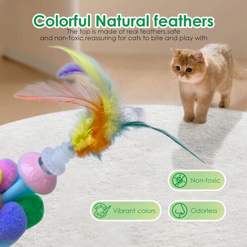 لعبة Wobble Cat - لعبة ريشة ذاتية التصحيح للقطط والقطط، الصخور والتأرجح، لعب ممتع وجذاب - لعبة ريشة تفاعلية لإثراء القطط للقطط للعب بمفردها (تحتوي على النعناع البري) in Saudi Arabia