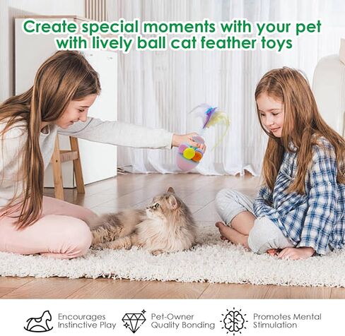 لعبة Wobble Cat - لعبة ريشة ذاتية التصحيح للقطط والقطط، الصخور والتأرجح، لعب ممتع وجذاب - لعبة ريشة تفاعلية لإثراء القطط للقطط للعب بمفردها (تحتوي على النعناع البري) in Saudi Arabia