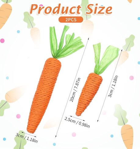 2Pcs Cat Carrot Toy, Orange Carrot Cat Chew Rope Toy Kitten Teething Toys Interactive Cats Dental Toys Kitten Teething Chews for Indoor Cats Dogs Pets, Sisal Material Fun & Engaging, Orange in Saudi Arabia
