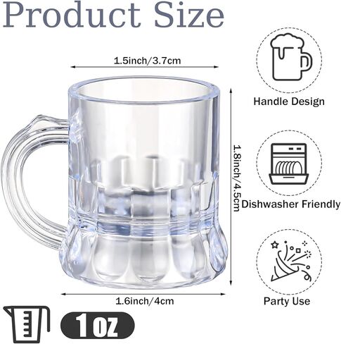 Pickmesh 20 Pcs Mini Beer Mug St. Patrick's Day Shot Glasses Green Leprechaun Hats Set 1 oz Mini Plastic Beer Mug Clear Shot Glasses with Handle Cup Irish Party Hat for St Patricks Day Party Gift in Saudi Arabia