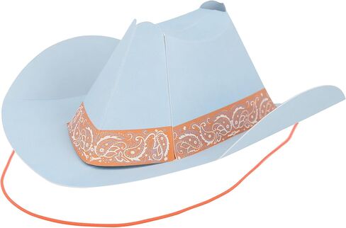 Meri Meri Mini Cowboy Party Hats (Pack of 8), Paper Birthday Party Hats, 8 Stylish Colors, Ages 3+, Cowboy Western Party Decorations, 7.25" x 2.75" x 7.5" in Saudi Arabia