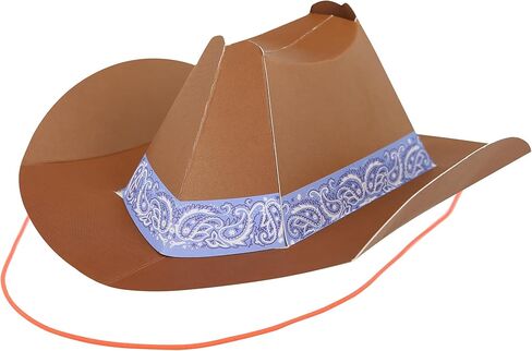 Meri Meri Mini Cowboy Party Hats (Pack of 8), Paper Birthday Party Hats, 8 Stylish Colors, Ages 3+, Cowboy Western Party Decorations, 7.25" x 2.75" x 7.5" in Saudi Arabia