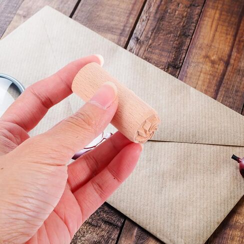 Healifty 5 Pcs Wooden Pottery Stamps 0.8 Inch Clay Impression Stamps for DIY Crafting Scrapbooking with Flower Daisy Heart Patterns in Saudi Arabia
