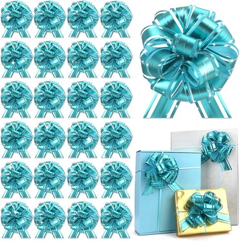 24 Pcs Red Pull Bows for Baskets Gift Warpping Matte Ribbon Bow Christmas Warp Bow for Party Birthday Valentine's Day Wedding Present Bikes Gift Boxes Bag Flower Decor (Red-CC) in Saudi Arabia
