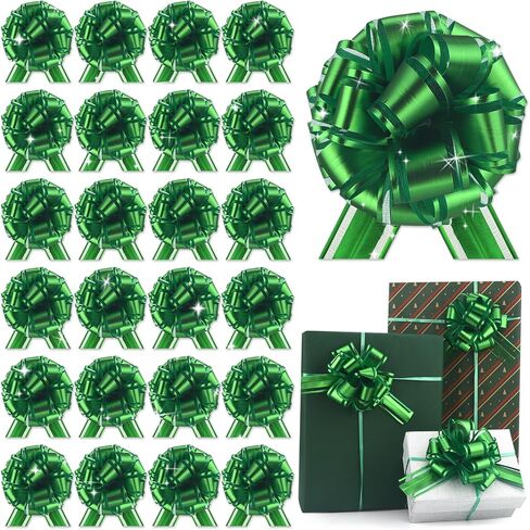 24 Pcs Red Pull Bows for Baskets Gift Warpping Matte Ribbon Bow Christmas Warp Bow for Party Birthday Valentine's Day Wedding Present Bikes Gift Boxes Bag Flower Decor (Red-CC) in Saudi Arabia