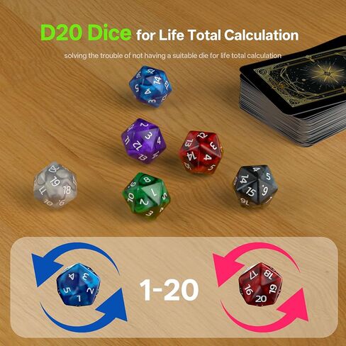 84-Piece MTG Dice Set with Life Counters, Keyword Ability Tokens, Shield & Spindown – 12 Colors for Magic: The Gathering, TCG, Card Game Accessories in Saudi Arabia
