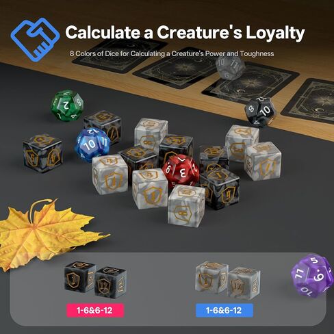 84-Piece MTG Dice Set with Life Counters, Keyword Ability Tokens, Shield & Spindown – 12 Colors for Magic: The Gathering, TCG, Card Game Accessories in Saudi Arabia