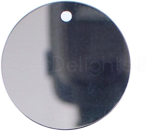 CleverDelights 1.5" Round Aluminum Stamping Blanks - 25 Pack - Shiny Anodized Finish - 18GA (.039") - 3mm Hole in Saudi Arabia