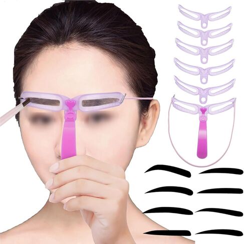 أداة قالب تشكيل الحواجب مع مقبض طقم استنسل مكياج قابل لإعادة الاستخدام لتحديد الحاجب المتماثل والعناية الشخصية in Saudi Arabia