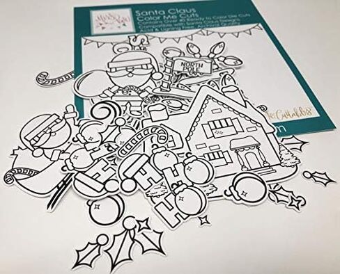 Color Me Cuts - سانتا كلوز - قطع الورق - عيد الميلاد - أكثر من 40 قطعة من قصاصات الورق المقوى - من تصميم Miss Kate Cuttables in Saudi Arabia
