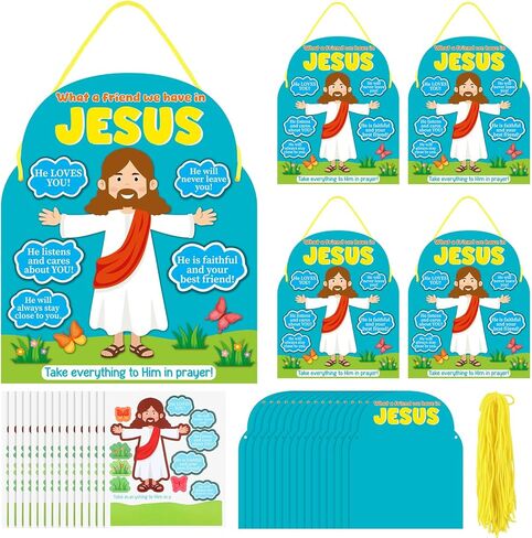 24 Pcs What a Friend We Have in Jesus Craft Kit Jesus Christian Vacation Bible School Crafts for Kids Classroom Sunday School Church Activities Camping Party Favors in Saudi Arabia
