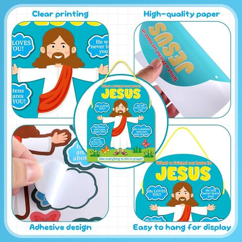 24 Pcs What a Friend We Have in Jesus Craft Kit Jesus Christian Vacation Bible School Crafts for Kids Classroom Sunday School Church Activities Camping Party Favors in Saudi Arabia