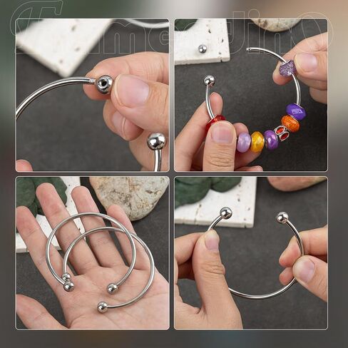 Framendino, Ball Opening Adjustable Wire Blank Beadable Bracelet Expandable Cuff for Crafting DIY Jewelry Making in Saudi Arabia