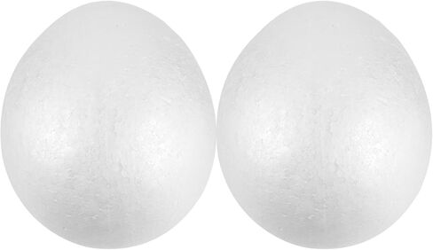 Abaodam 2pcs Foam Eggs for Crafts White Craft Polystyrene Eggs for Spring Easter Halloween Christmas Holiday DIY Painting 8 Inch in Saudi Arabia