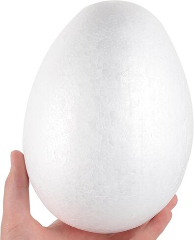 Abaodam 2pcs Foam Eggs for Crafts White Craft Polystyrene Eggs for Spring Easter Halloween Christmas Holiday DIY Painting 8 Inch in Saudi Arabia