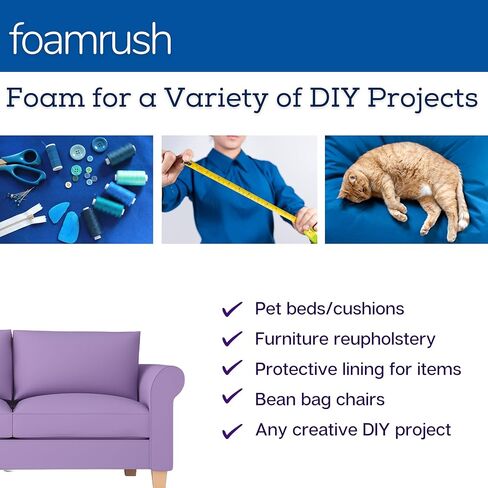 FoamRush 5" H x 25" W x 26" L Upholstery Foam High Density Firm Foam Soft Support (Chair Cushion Square Foam for Dining Chairs, Wheelchair Seat Cushion Replacement) in Saudi Arabia