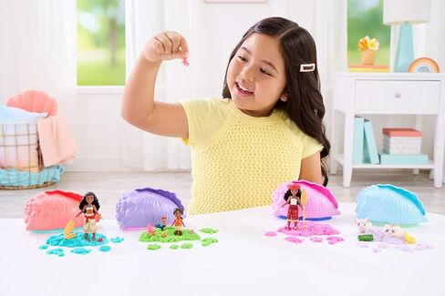 Mattel Disney Moana Surprise Small Doll or Animal Figures with Shell Playset, Moldable Sand & 3 Accessories, Inspired by Movie (Characters May Vary) in Saudi Arabia