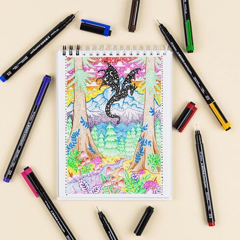 أقلام رسم أحادية اللون من Tombow 66407، عبوة من 8 قطع، سن معدني، نقطة دقيقة، حبر صبغة مائي in Kuwait