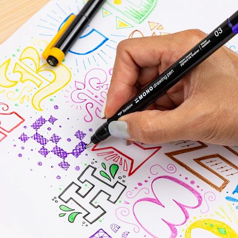 أقلام رسم أحادية اللون من Tombow 66407، عبوة من 8 قطع، سن معدني، نقطة دقيقة، حبر صبغة مائي in Kuwait