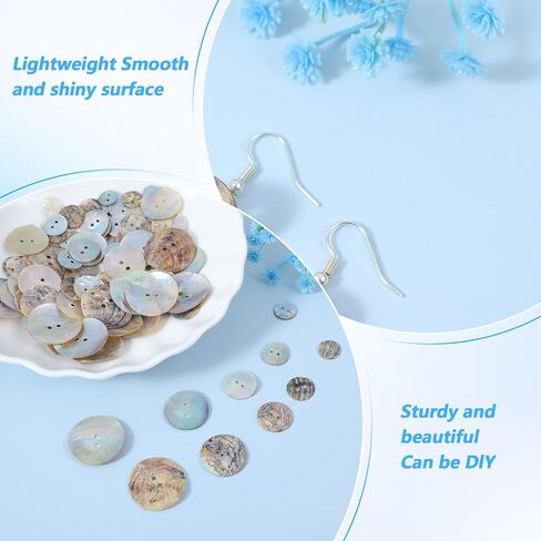Natural Shell Sewing Buttons for Clothes, 100pcs Shell Large Buttons, Replacement Button for Crafts, 2-Hole Sewing Button (10/12.5/15/20/25mm) in Saudi Arabia