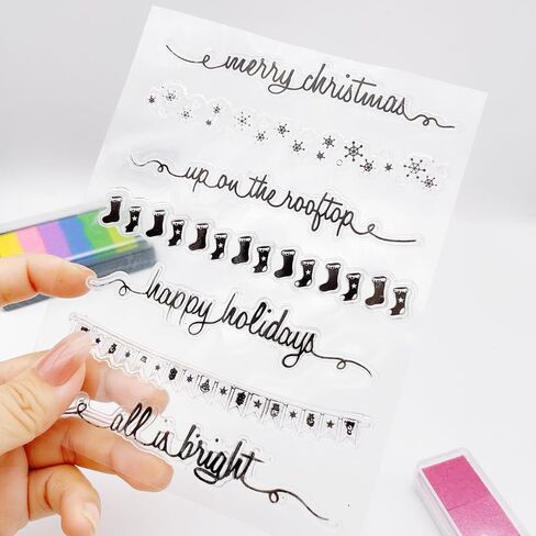 عيد ميلاد سعيد ندفة الثلج الدانتيل واضح طوابع الجوارب الدانتيل نمط شفاف ختم طوابع لقضاء عطلة بطاقة صنع الديكور وألبوم سكرابوكينغ DIY الحرف اليدوية in Saudi Arabia