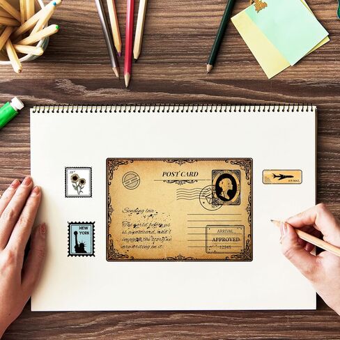 1 ورقة طوابع بلاستيكية من البولي فينيل كلوريد، ختم سيليكون على شكل بطاقة بريدية، ختم شفاف بنمط كلمات عتيقة لصنع بطاقات تزيين ألبوم الصور بنفسك، 6.3 × 4.33 × 0.12 بوصة in Saudi Arabia