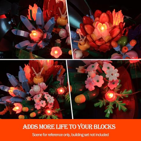 JMBricklayer LED Light Kit Building Blocks Set, 2x6 Red Light Up Bricks with Light-Sensing Mode, DIY Lighting Accessories Decoration Sets Compatible with Major Upgrade in Saudi Arabia