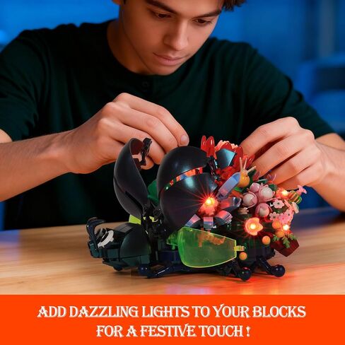 JMBricklayer LED Light Kit Building Blocks Set, 2x6 Red Light Up Bricks with Light-Sensing Mode, DIY Lighting Accessories Decoration Sets Compatible with Major Upgrade in Saudi Arabia