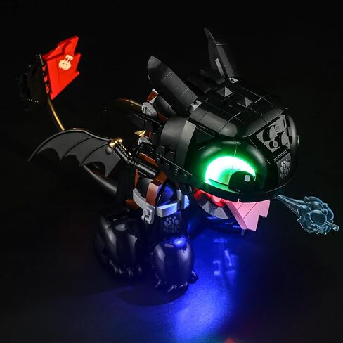 مصباح LED من YEABRICKS لأيقونات Lego-10375 كيفية تدريب تنينك: نموذج مكعبات بناء بلا أسنان (مجموعة Lego غير متضمنة) in Saudi Arabia