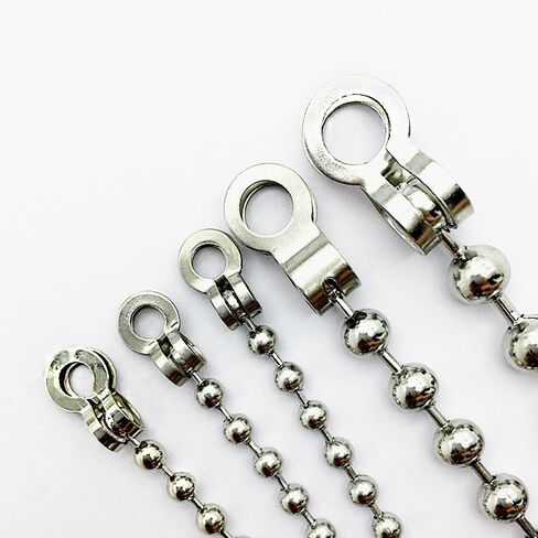 100 Pieces Stainless Steel Ball Chain Connectors Double Ring Style Link Loop Connection Double Ring Clasp Fits 2.4mm Ball Chain for Jewelry Craft Making Ceiling Fan Lamp Pull Loop in Saudi Arabia