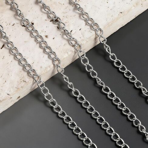 XLIUAX Craft Chain, 30 Foot Curb Chains Small Chain Stainless Steel Chains for Jewelry Making Handcraft Metal Roll for Keychain Craft Supplies Stainless Steel Extender Making Decorative Keychain in Saudi Arabia