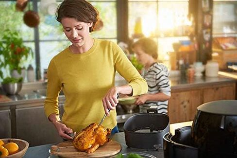 مقلاة فيليبس Avance Collection XXL الرقمية Twin TurboStar Airfryer أسود/فضي - HD9654/96 (متجددة) in Saudi Arabia