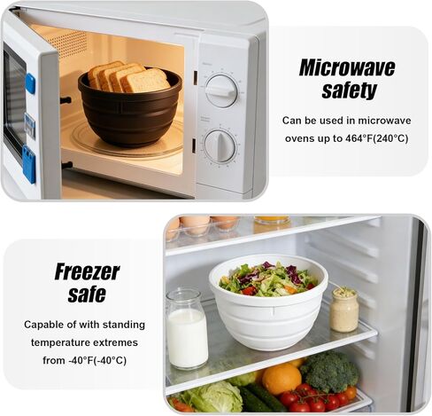 بطانات سيليكون قابلة للطي لخلاط حامل برأس مائل 5 قطع من KitchenAid (فقط)، عديم الرائحة، أكثر سمكًا، مقاوم للبرودة/الحرارة وغير لاصق، سهل التنظيف، مجموعة من 2 مع أغطية، غطاء وعاء مقاوم للرذاذ in Kuwait