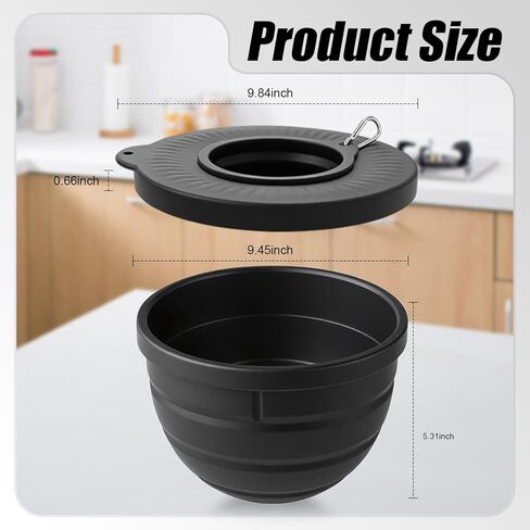 بطانات سيليكون قابلة للطي لخلاط حامل برأس مائل 5 قطع من KitchenAid (فقط)، عديم الرائحة، أكثر سمكًا، مقاوم للبرودة/الحرارة وغير لاصق، سهل التنظيف، مجموعة من 2 مع أغطية، غطاء وعاء مقاوم للرذاذ in Kuwait
