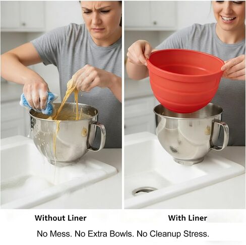 Silicone Bowl Liner for KitchenAid Tilt-Head 5Qt Mixers, 3-Pack Liners with Lids in Saudi Arabia