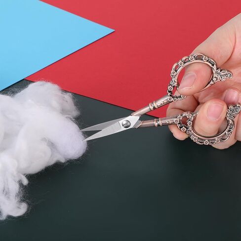 2 Pcs Small Craft Scissors with Cover, Pointed Tip Crochet Scissor, Sewing Embroidery Scissor, Pretty Embroidery Scissors, Vintage Handle for Crochet, Fabric, Paper, DIY Crafts (Red bronze and Color) in Saudi Arabia