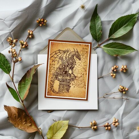 1 Sheet PVC Plastic Clear Stamps, Custom Animal Themed Silicone Stamp, Dragon and Clock Pattern Transparent Stamps for DIY Scrapbooking Photo Album Decorative Cards Making, 6.3x4.33inch in Saudi Arabia