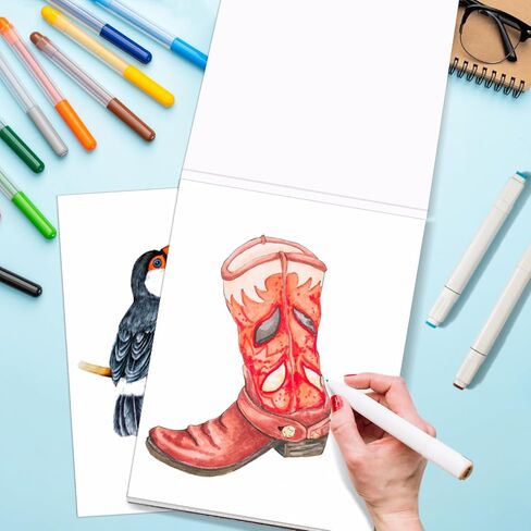 لوحة ورق ماركر Tlenpo مقاس 8.5 بوصة × 11 بوصة، 100 ورقة كراسة رسم مقاومة للنزيف، ورق لوحة رسم فنية 120 جرامًا للمتر المربع/73 رطل، ورق تلوين كحول للمبتدئين والفنانين والأطفال in Kuwait
