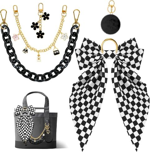 مجموعة من 5 قطع من إكسسوارات حقائب اليد YETI Camino 20/35/50 Carryall & Bogg Beach Tote Bag Decor Kit، فيونكة، كرة قطيفة، حلية زهور، كوبا وسلسلة زخرفية للفتيات والنساء in Kuwait