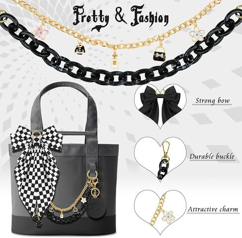مجموعة من 5 قطع من إكسسوارات حقائب اليد YETI Camino 20/35/50 Carryall & Bogg Beach Tote Bag Decor Kit، فيونكة، كرة قطيفة، حلية زهور، كوبا وسلسلة زخرفية للفتيات والنساء in Kuwait