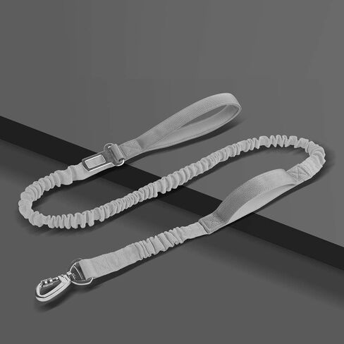 Yansumi Bungee Dog Leash, Heavy Duty Dog Leash with Shock Absorption, 2 Padded Handles Training Leash, Improved Dog Safety and Comfort (Gray) in Saudi Arabia
