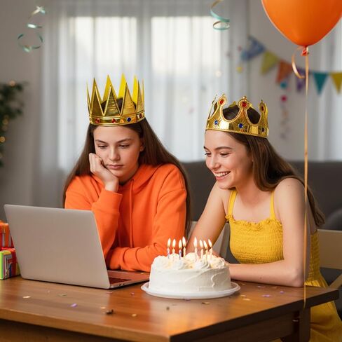 18 قطعة من تيجان ملك عيد الميلاد، مجموعة تيجان الأميرة الإسفنجية الرقيقة تاج الملك الذهبي مع أحجار كريمة لأعياد الميلاد والحفلات والحفلات الراقصة ومستلزمات الديكور التنكرية (6 أنماط) in Saudi Arabia
