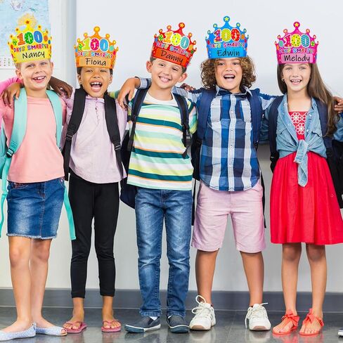 36 حزمة من التيجان الورقية لمدة 100 يوم للطلاب والمعلمين السعيدة ليوم 100 من قبعات الحفلات المدرسية 100 يوم للاحتفال بمستلزمات الحفلات في الفصل الدراسي in Kuwait