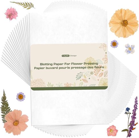 Caydo 22pcs Large 9" x 9" Blotting Paper for Flower Press Kit 11" x 11", Highly Absorbent and Reusable Blotter Papers for Flower Press & Herbarium, Simply Cutting Blotter Sheets for Craft Supplies in Saudi Arabia